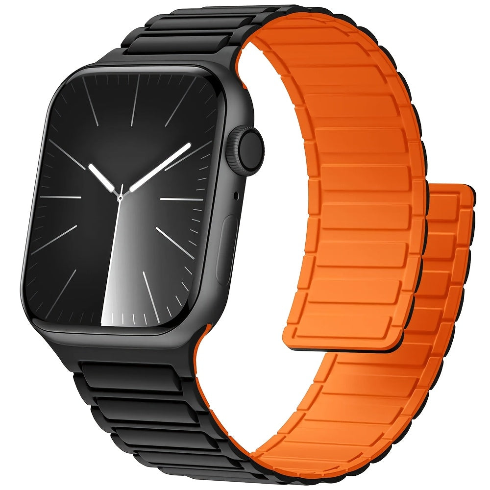 Silicone Magnetic Sport Band for Apple Watch Compatible with Series 1-10 and 38mm-49mm Sizes
