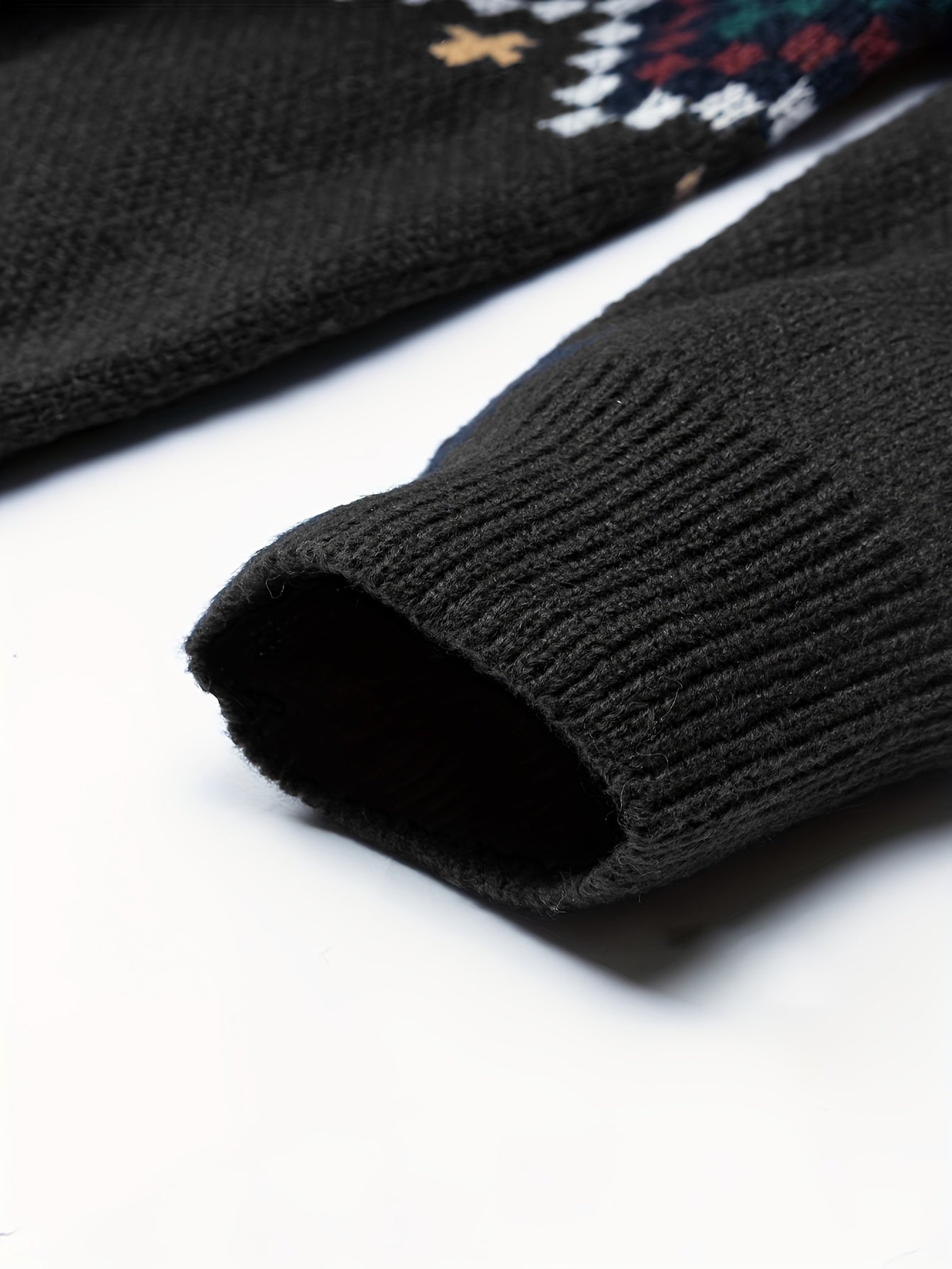 Men's Plus Size Nordic Pattern Knit Pullover for Casual Fall Winter Wear