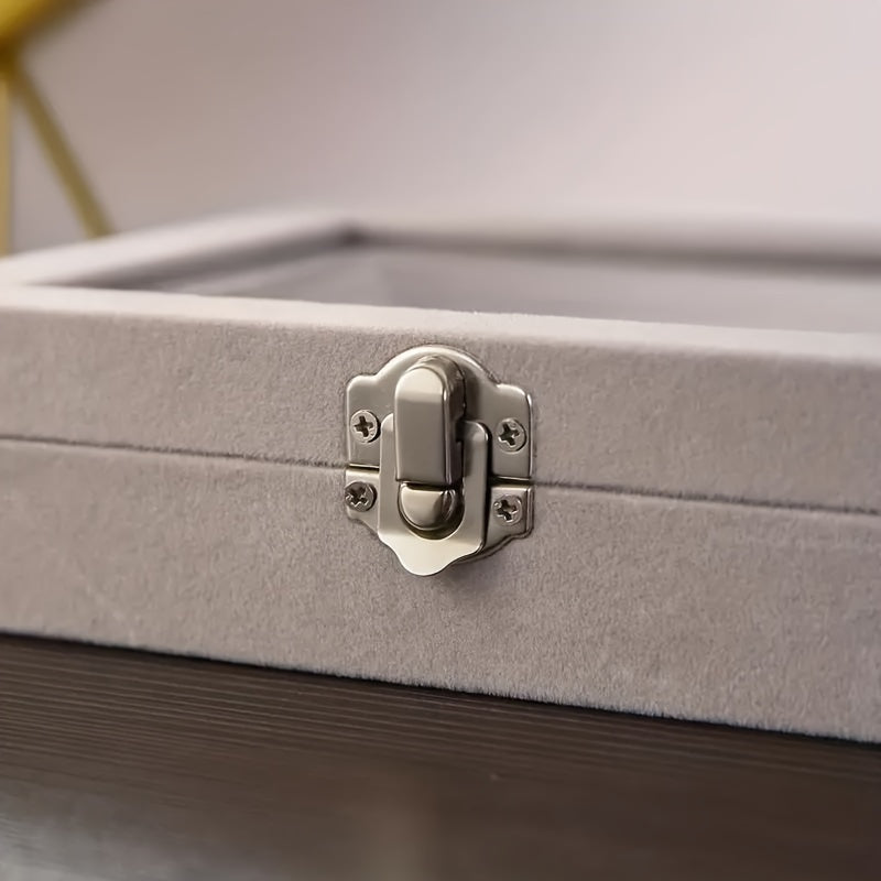 Бархатная шкатулка для украшений с защитной крышкой для колец, серег, ожерелий — органайзер для хранения