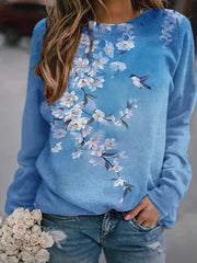 Women's Oversized Cotton Sweatshirt Casual Pullover for Lounge or Out.