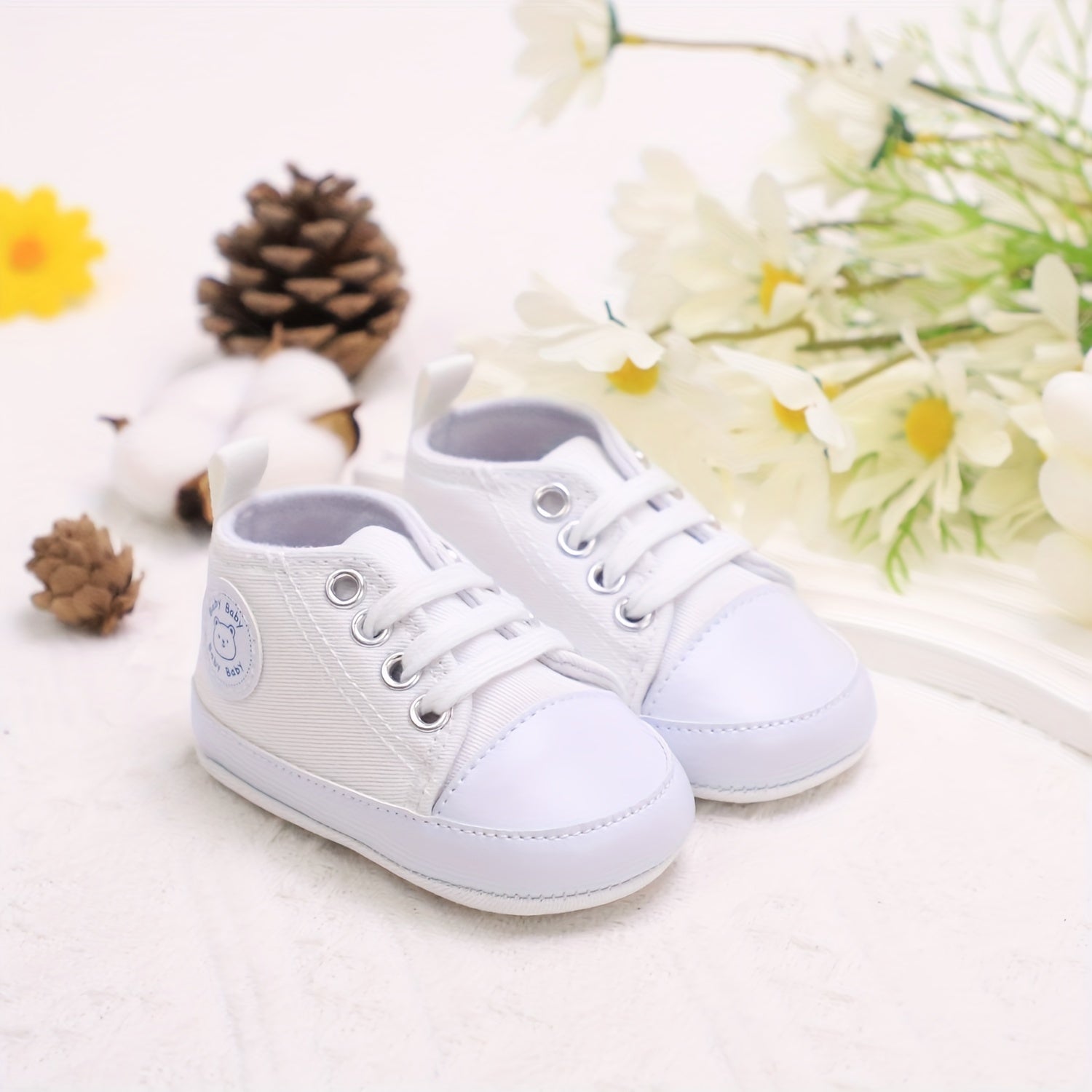 Baby Boys Canvas Sneakers Low Top Spring Fall Casual Non-Slip Lightweight Shoes