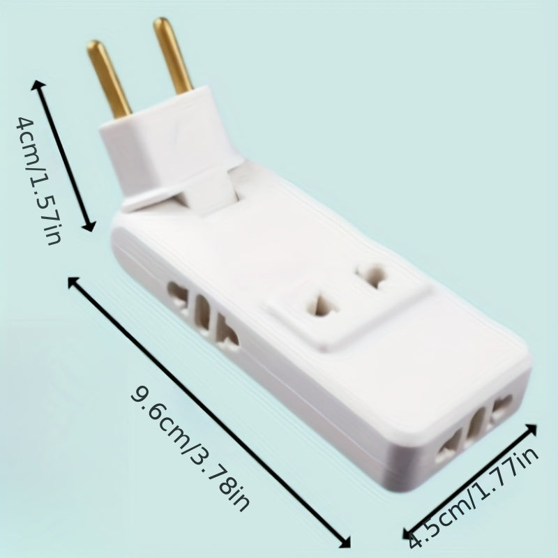 Европейский дорожный адаптер питания 4-в-1 с вращающейся вилкой, высокомощный преобразователь, белый