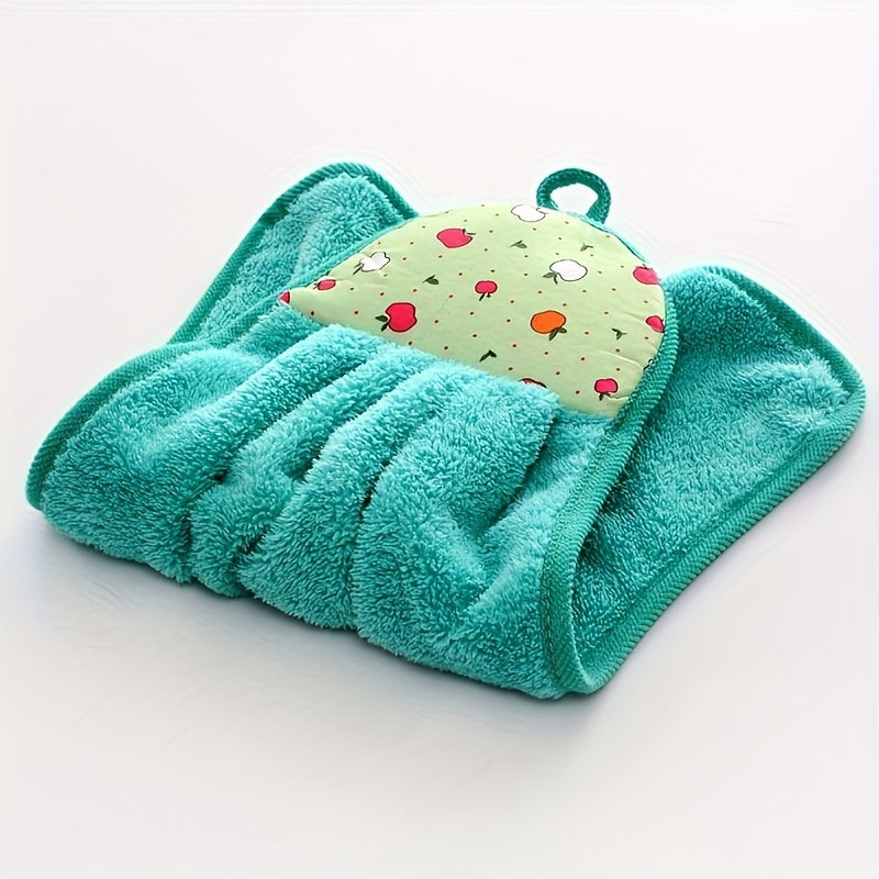 Juego de 3 toallas de mano con patrón de frutas coloridas, suaves, absorbentes y de secado rápido, poliéster, para cocina y baño, con lazo para colgar