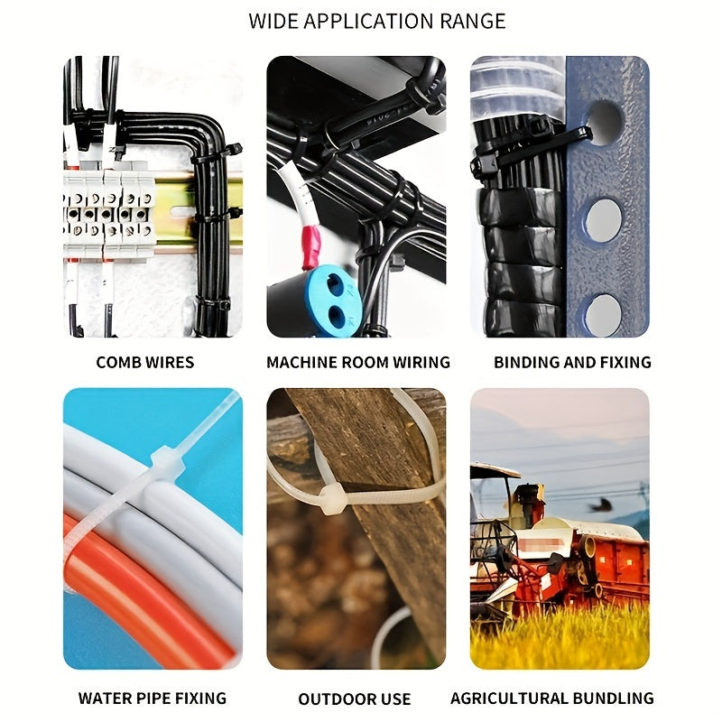 Reusable Heavy-Duty Nylon Ties 100/200 Pcs for Garden and Outdoor Use