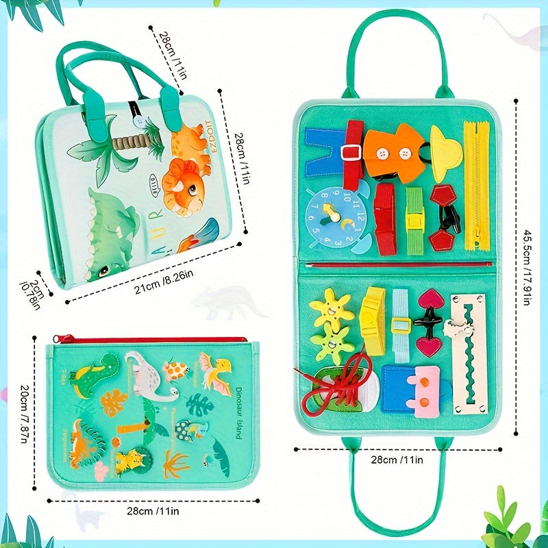 Tablero de actividades para bebés, juguete de tela para juego de coordinación motora para niños pequeños, azul y verde