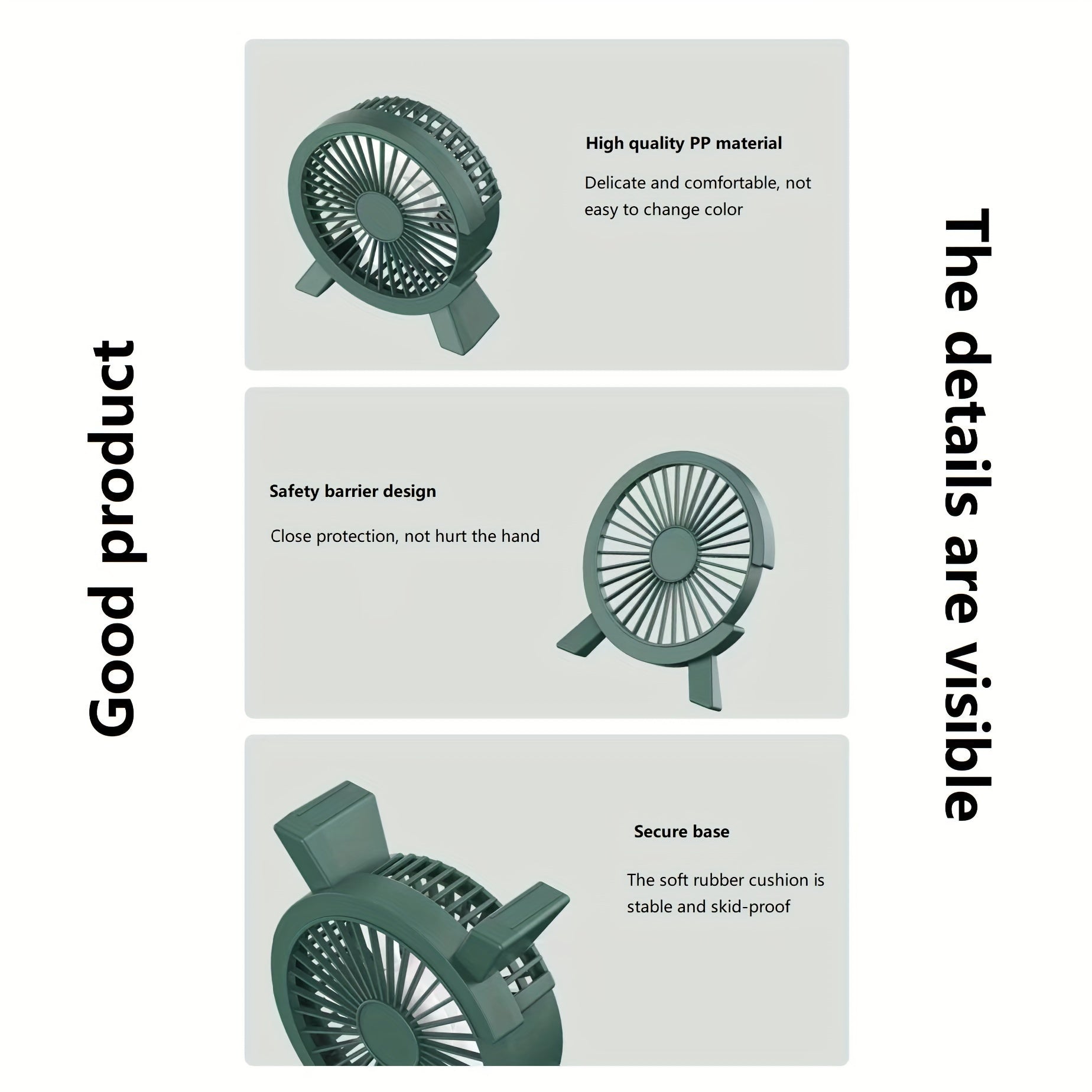 Ventilador de escritorio USB silencioso para oficina y habitación de residencia, enfriamiento compacto y silencioso