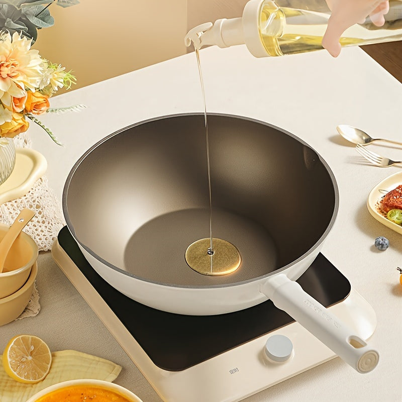 Titanium-Coated Non-Stick Wok Pan with Lid Induction Ready All Cooktops