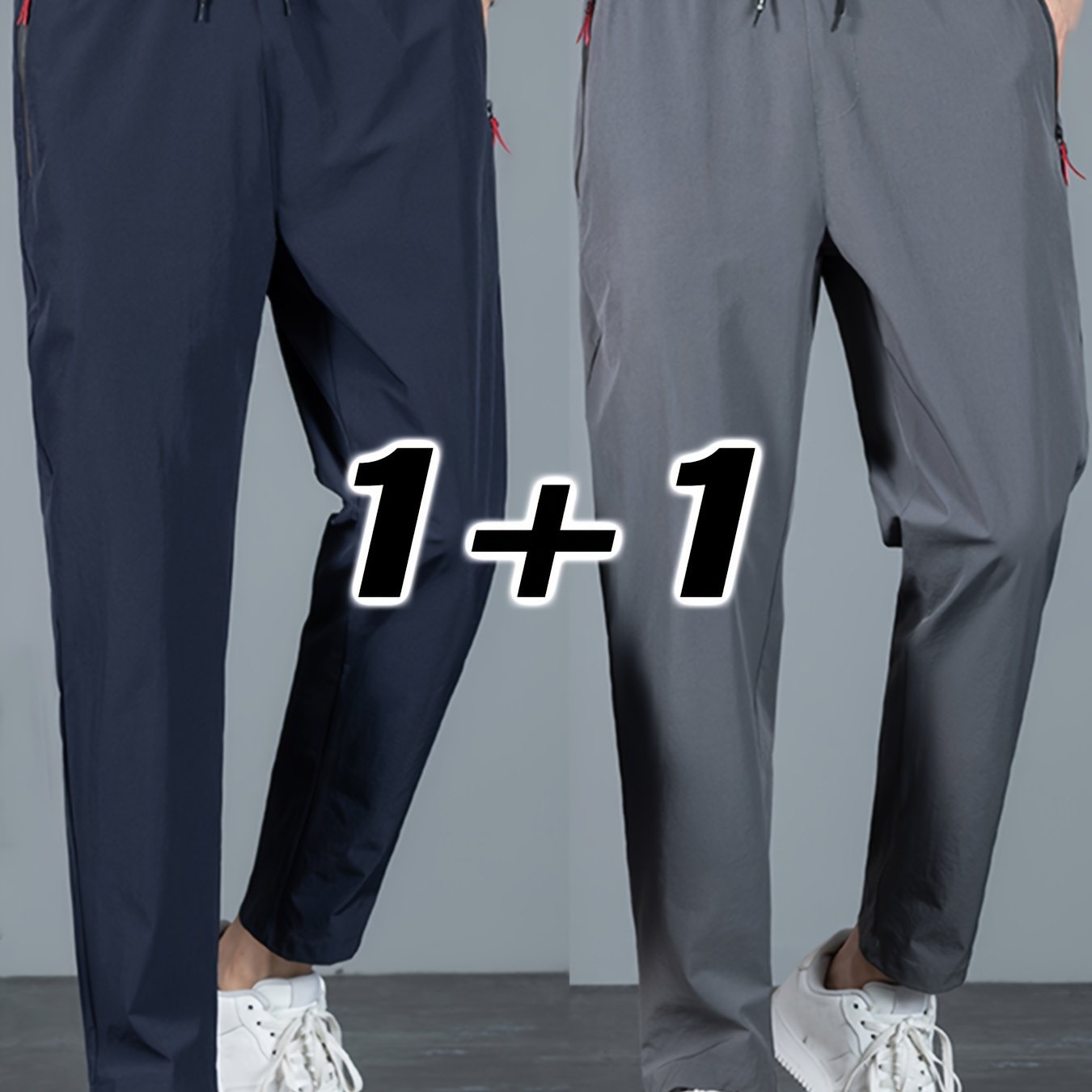 Men's Casual Pants Lightweight Breathable Quick Dry Sports Pants Set of Two