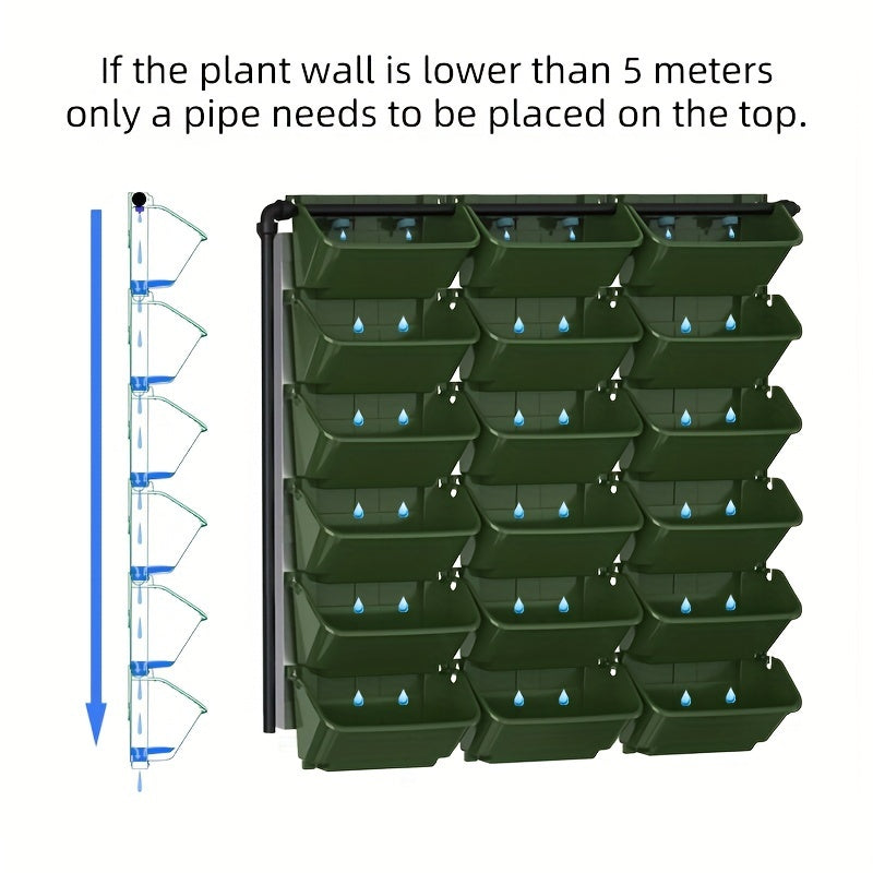 30 dona devorga o'rnatiladigan gul idishlari ichki va tashqi foydalanish uchun vertikal qavatli plastik o'simliklar uchun tutqichlar