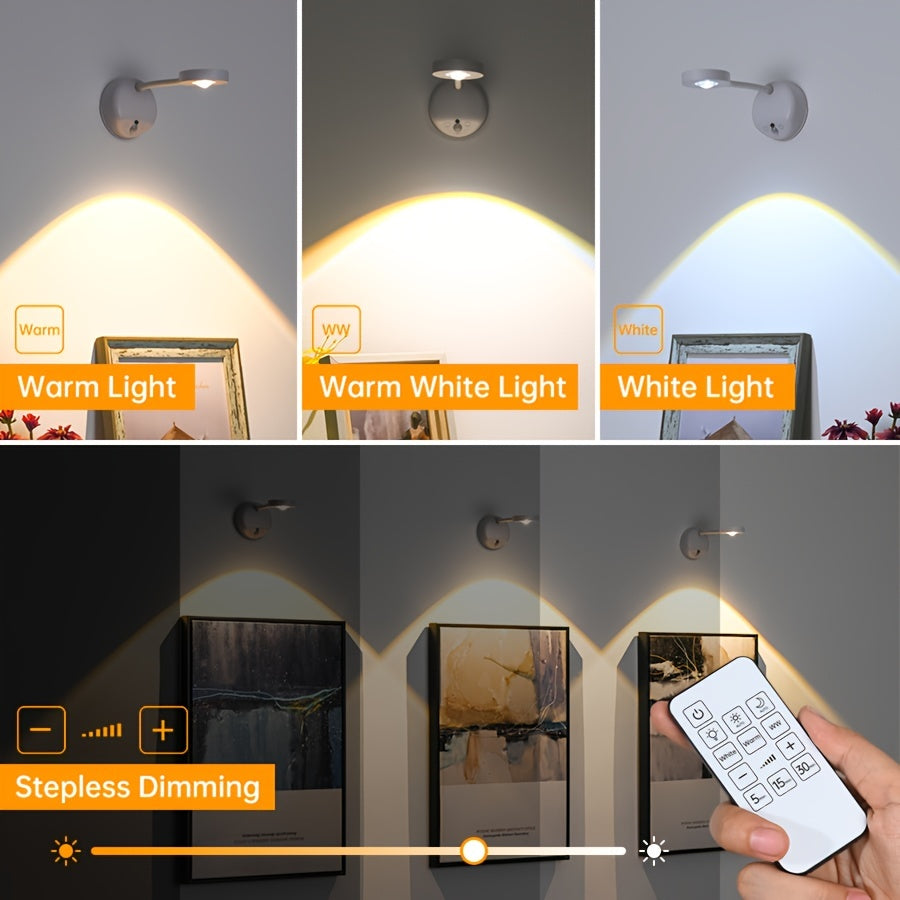 Wireless Motion Sensor Light with Remote Control USB Rechargeable Adjustable Brightness and Timer