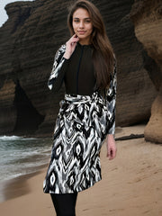 Women's Middle Eastern Swimwear Polyester Nylon Asymmetrical Double-Color Check Sleeveless High Stretch