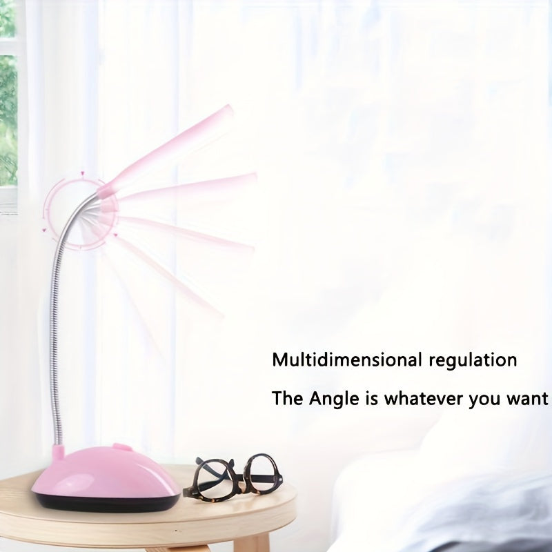 Portable LED Desk Lamp Foldable Eye-Care Mini Table Light Adjustable Angle Battery Operated White