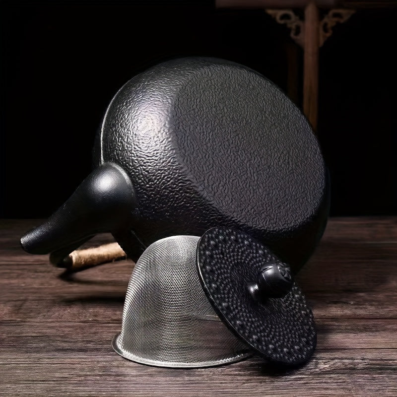 Качественный чугунный чайник объемом 30 унций с нержавеющим стальным фильтром - идеален для заваривания рассыпного и цветущего чая, отличный подарок для любителей чая, долговечный и термостойкий, дополнительное покрытие не требуется.