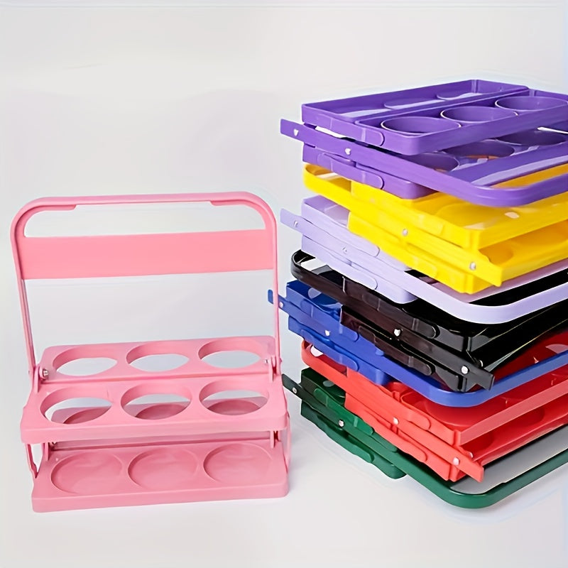 Plastic Beer Caddy for Outdoor Camping and Home Use Portable Foldable Beverage Organizer