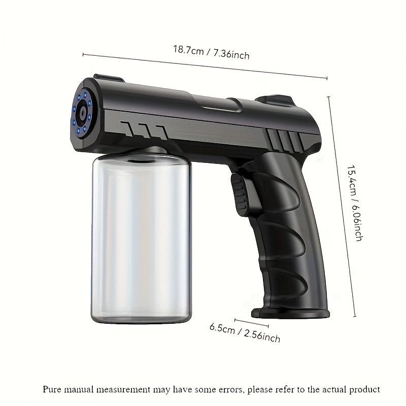Handheld Blue Light Nanomist Spray Gun for Face and Hair with Rechargeable Battery