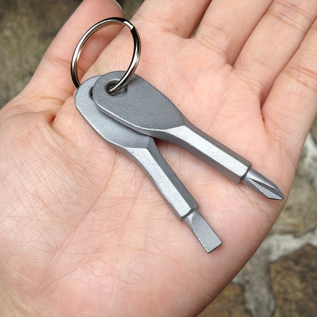 Мини-набор отверток в кармане с стальными крестовыми и плоскими головками, портативный инструмент для ремонта на ключе, для кемпинга на открытом воздухе, EDC