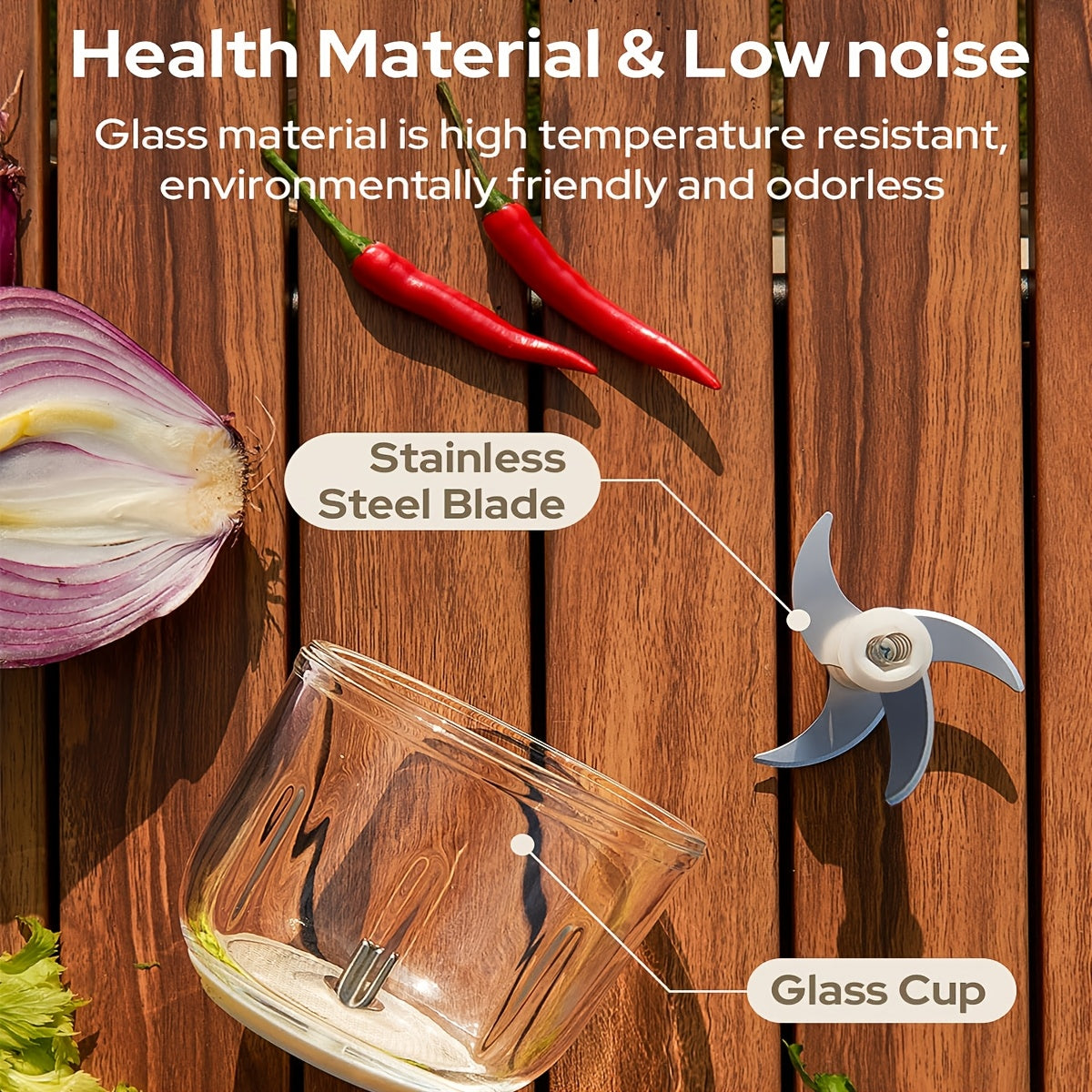Procesador de alimentos de 600ml con carga USB, batería recargable de 1500mAh, picadora multifuncional para verduras, carne, frutos secos y hierbas