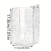 Muzlik naqshli plastik to'qima qutisi, uy va oshxona uchun o'z-o'zidan yopishqoq devor o'rnatilishi. Teshik ochish shart emas.