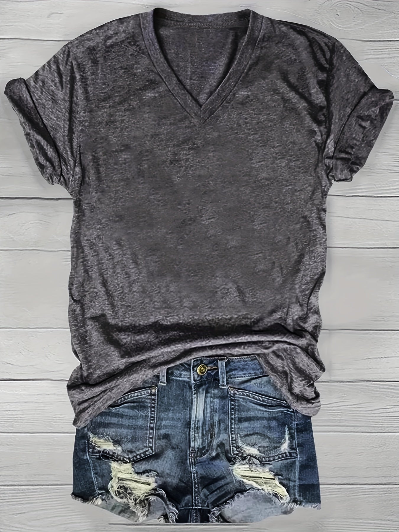 Women's V-Neck Short Sleeve T-Shirts Pack Breathable Casual Tops Black Pink Blue Teal