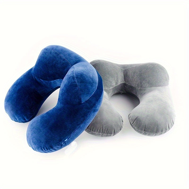 Inflatable U-Shaped Neck Pillow for Travel and Napping with Cute Design