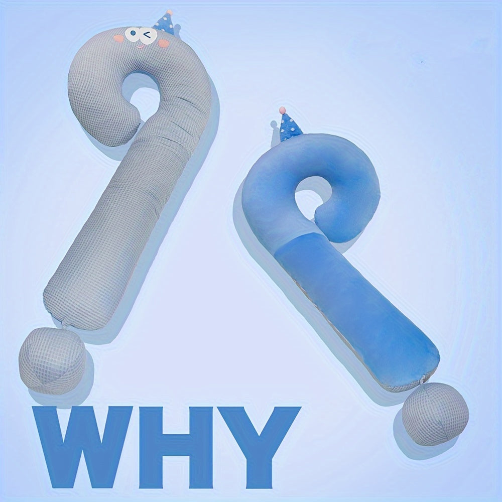 Cartoon Question Mark Sleep Pillow with Big Eyes Soft Polyester for Relaxing