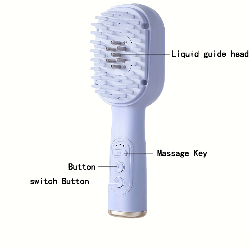 USB Rechargeable Scalp Massager Comb with Oil Control and Itch Relief in Purple