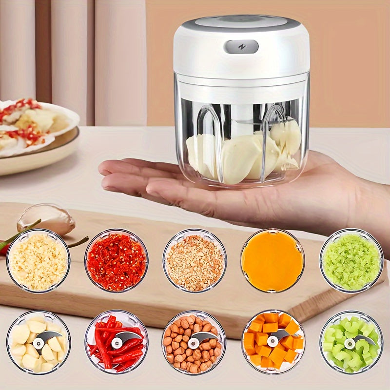 Mini Food Chopper Electric Portable Vegetable Dicer 250ml Wireless One-Touch