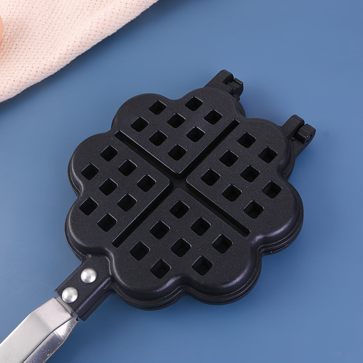 Сердцевидная форма для вафель для газовых плит, антипригарная, двусторонняя, кухонный аксессуар