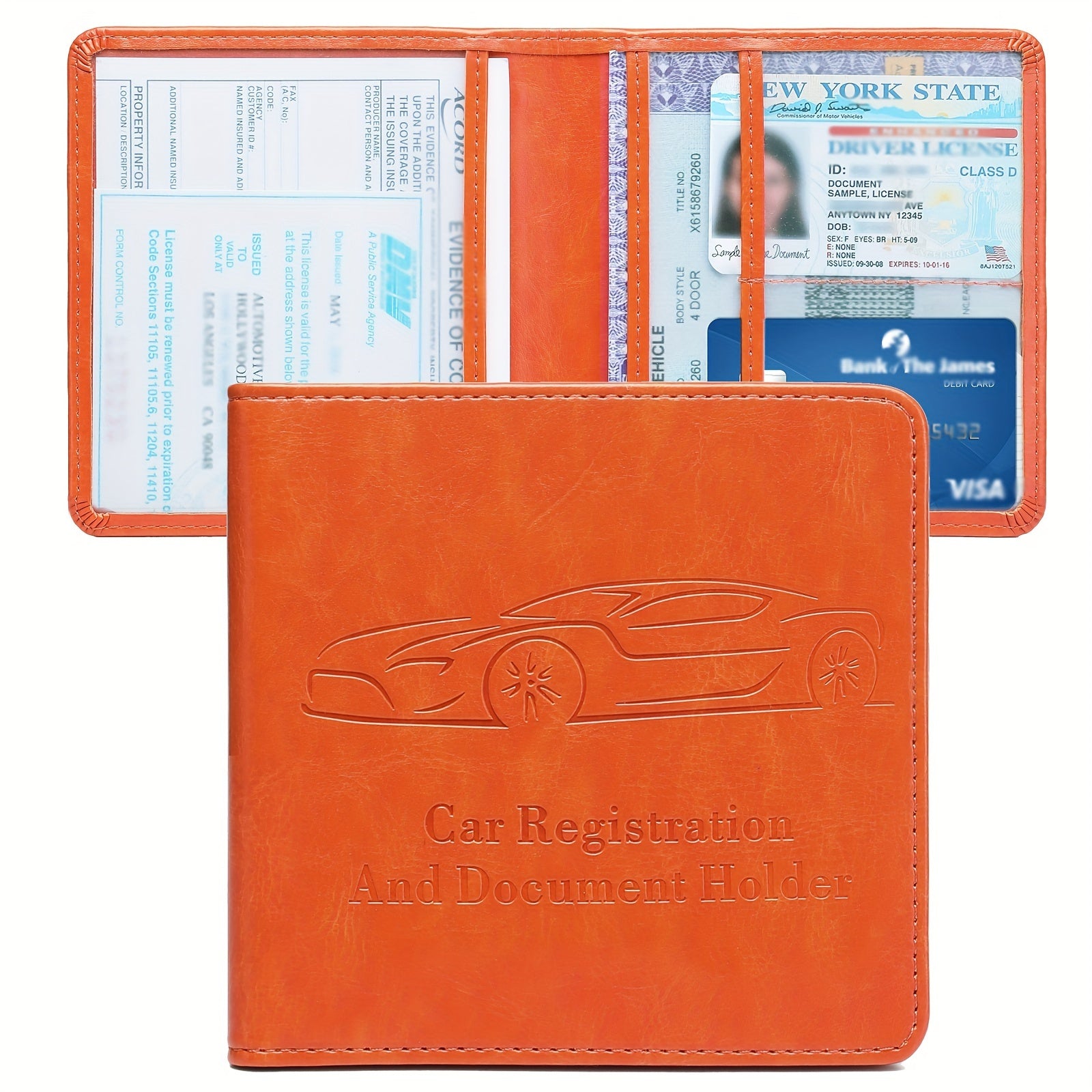 Мужской органайзер для водительских удостоверений и страховки из ПВХ с несколькими отделениями