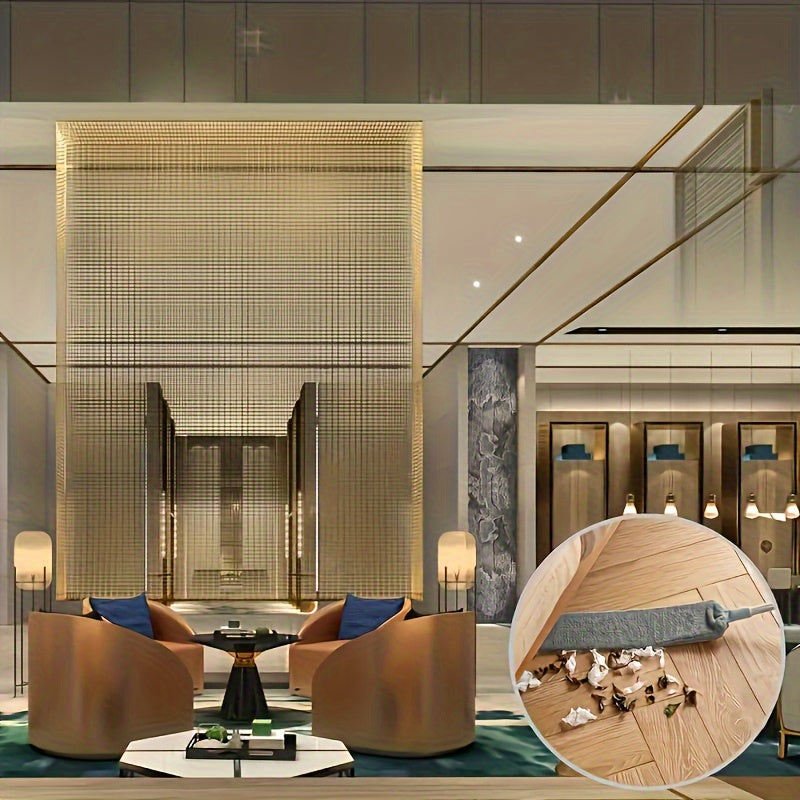 Телескопическая щетка для пыли с рукояткой из нержавеющей стали и моющейся щеткой для узких пространств