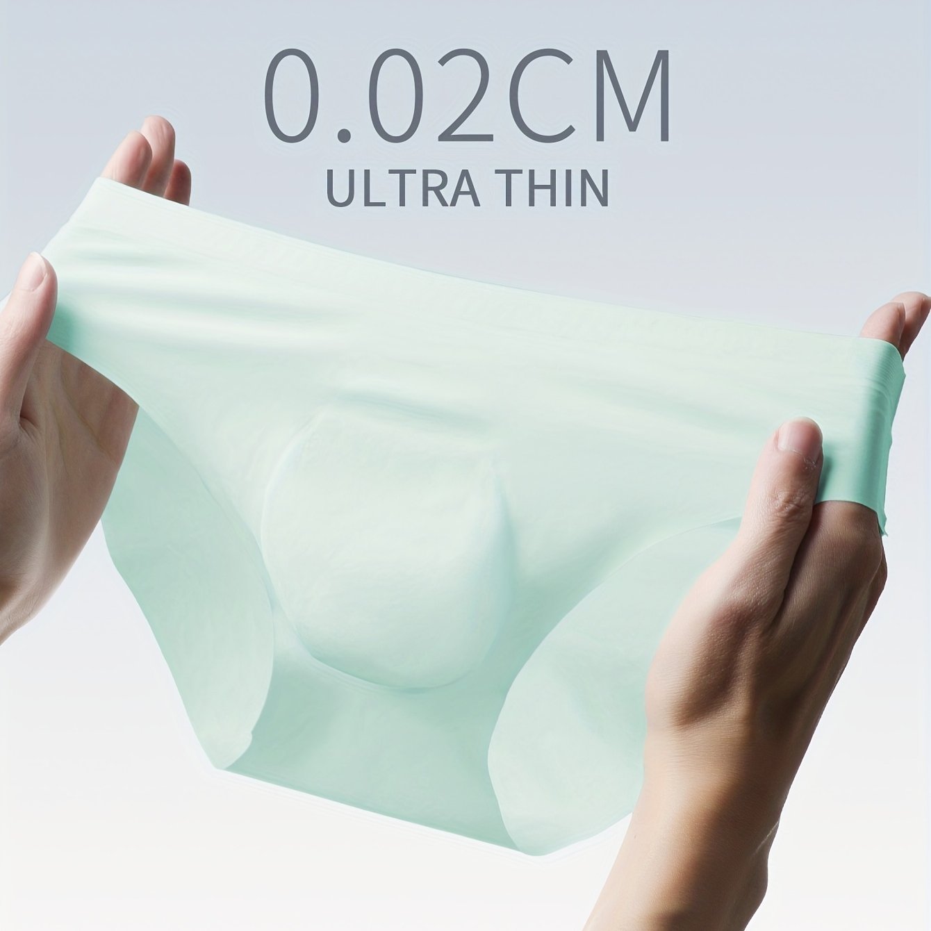 Men's Seamless Breathable Nylon Spandex Briefs with Transparent Crotch