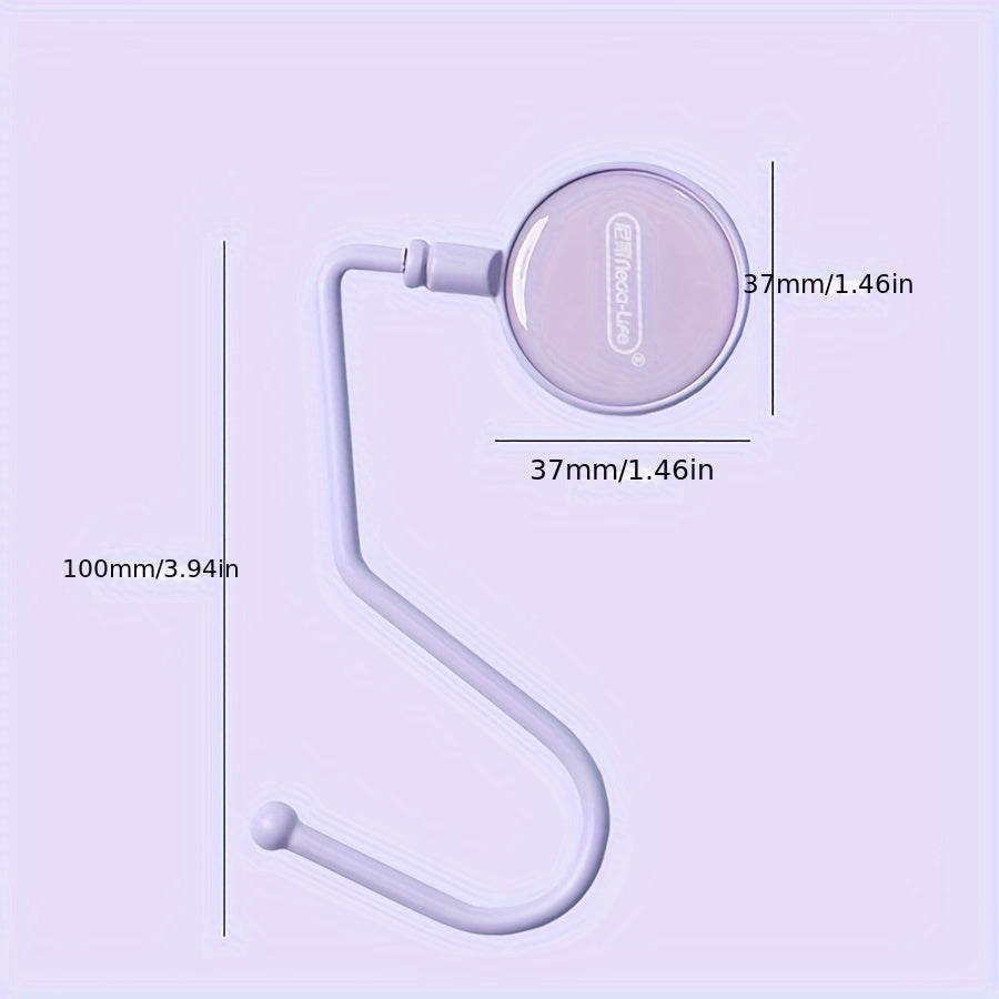 Multi-Functional Desk Hook Non-Slip Bottom Pad Holds Up to 5kg for Bags Keys Clothes