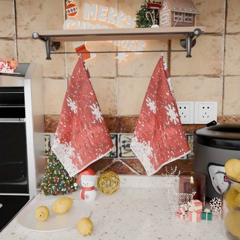 Juego de dos toallas de cocina navideñas 18x66cm decoración festiva alegría