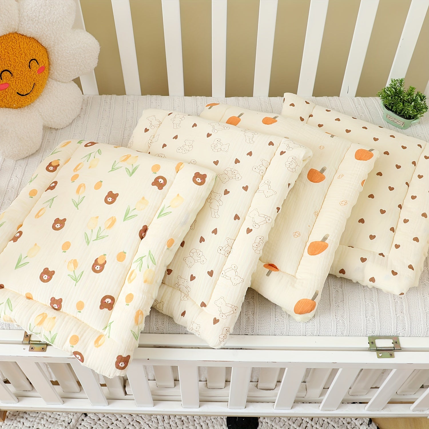 Yumshoq gazli stul qoplamasi, mo'yna bilan qoplangan va qo'ziqorin bargi dizayni bilan, bolalar uchun aralash ranglarda