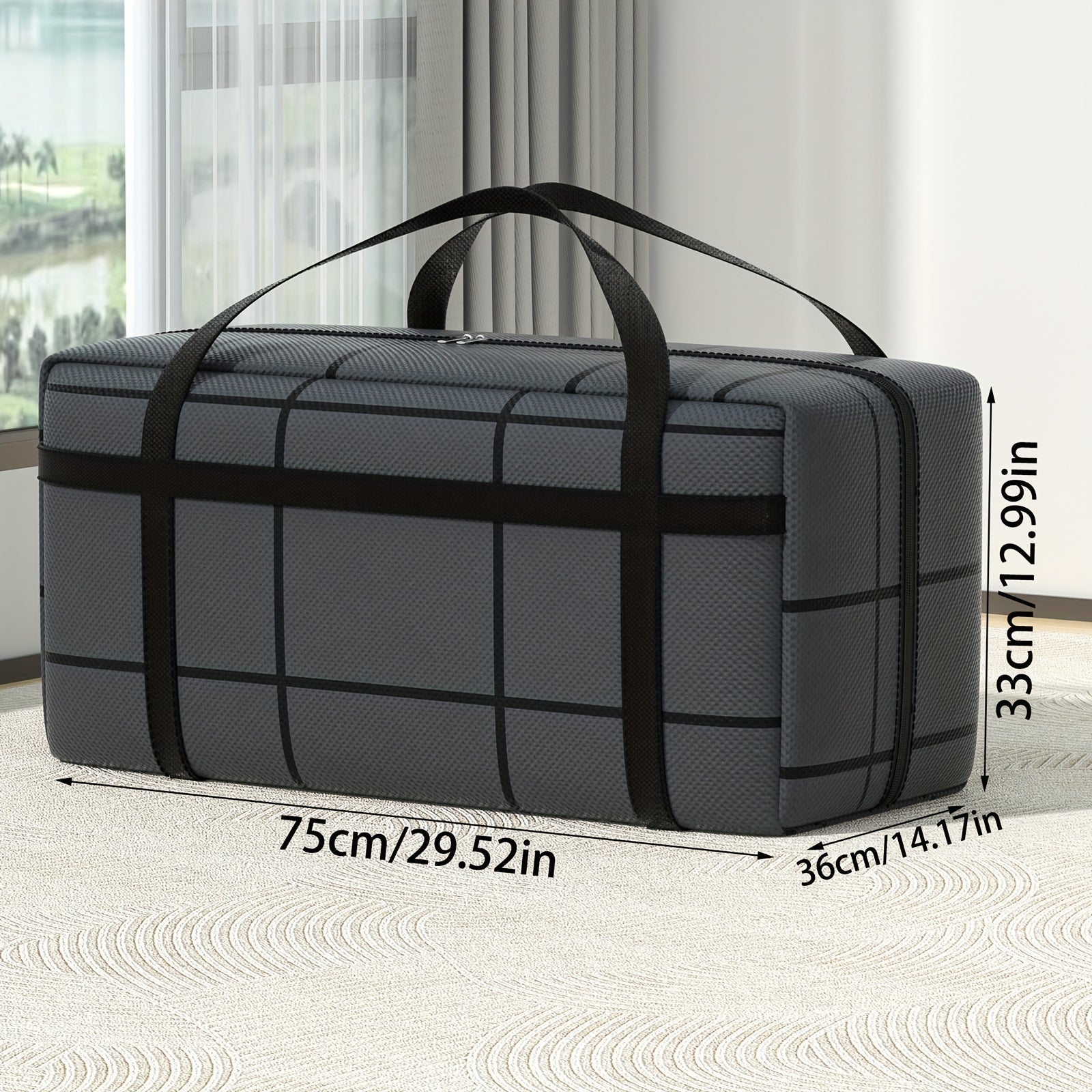 Katta harakatlanuvchi sumkalar, oson transport uchun ziplar va tutqichlar bilan, og'ir yuklarni saqlash uchun bardoshli no'vovon material, yotoqxona, uy, shkaf, kiyimlar va sayohat aksessuarlarini samarali tashkil etish va joyni tejash uchun ideal.