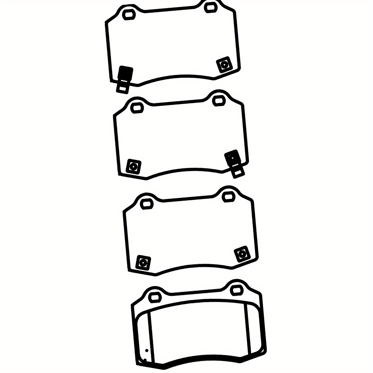 Набор из 4 задних тормозных колодок для автомобилей совместимых с различными моделями, прочные OEM
