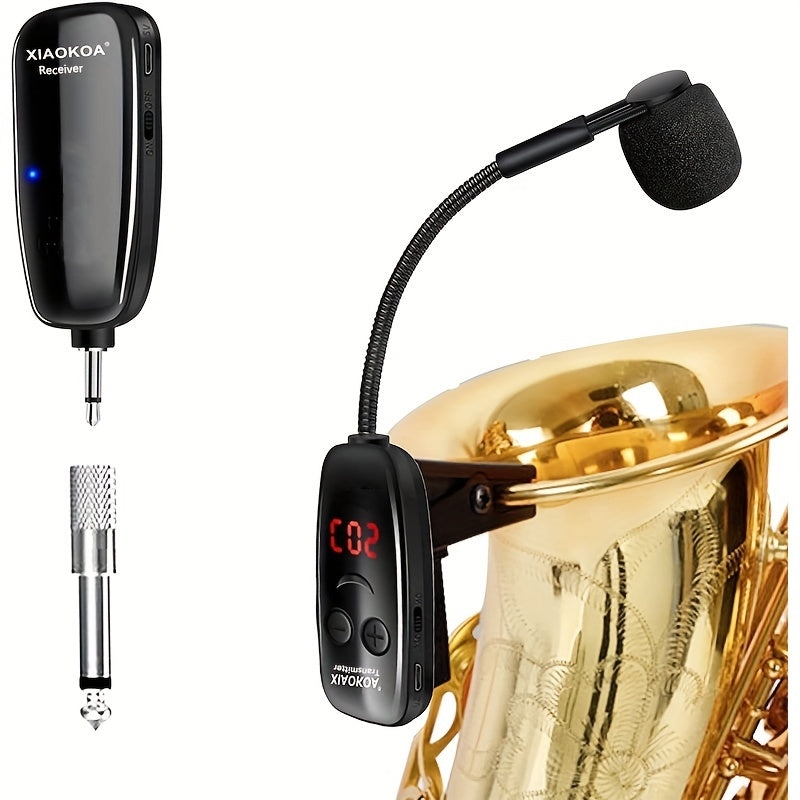 Wireless Microphone and Saxophone Transmitter Receiver for Trumpets Clarinets Cellos