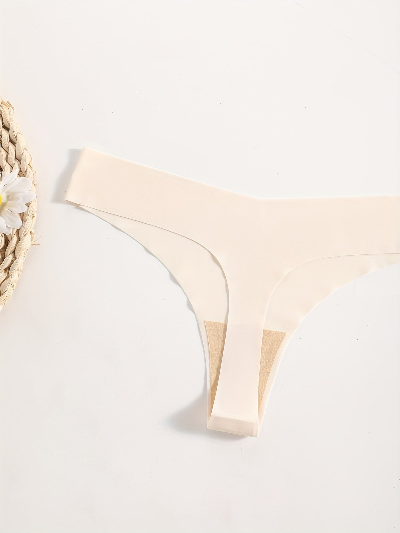 Women's Solid Seamless Thongs Soft Comfortable Intimate Wear Set of 7