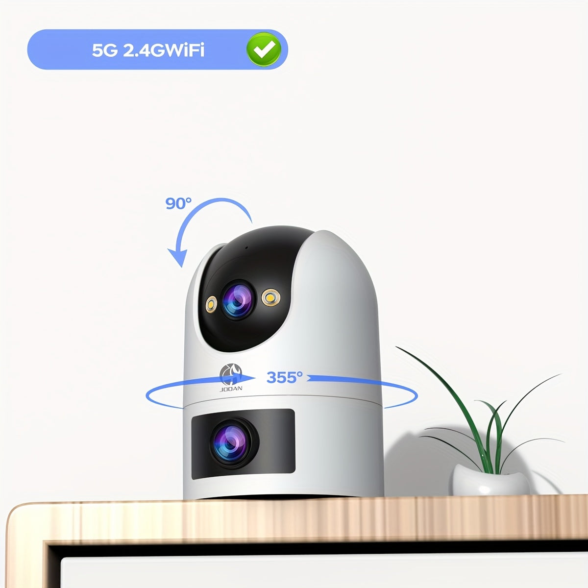 4K PTZ Security Camera with Night Vision and WiFi Dual Lens Video Monitor