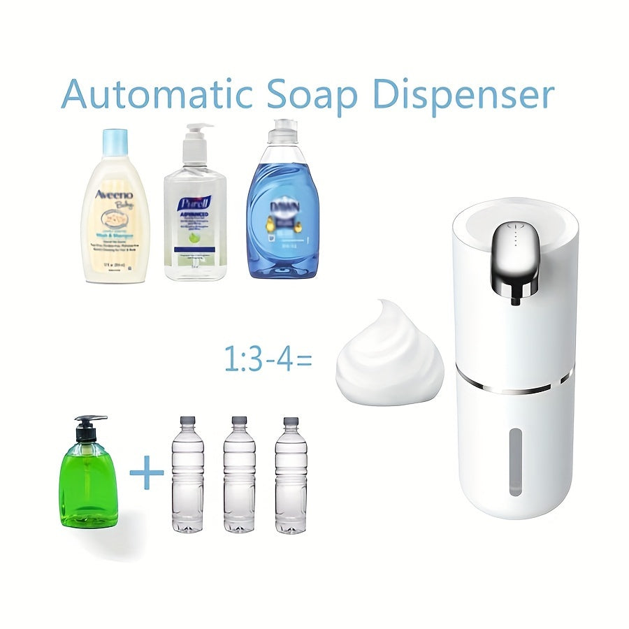 Wall-Mounted 380ml Touchless Soap Dispenser with USB Rechargeable Battery and Multi-Level Foaming