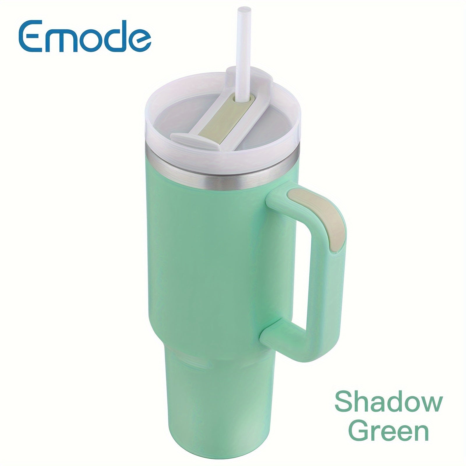 Taza de viaje de acero inoxidable con tapa y asa para bebidas de verano