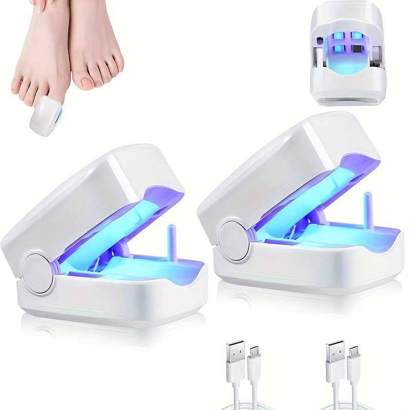 Portable Nail Care Device with Blue Light Therapy Rechargeable USB Compact Ergonomic for Home Camping Festivals