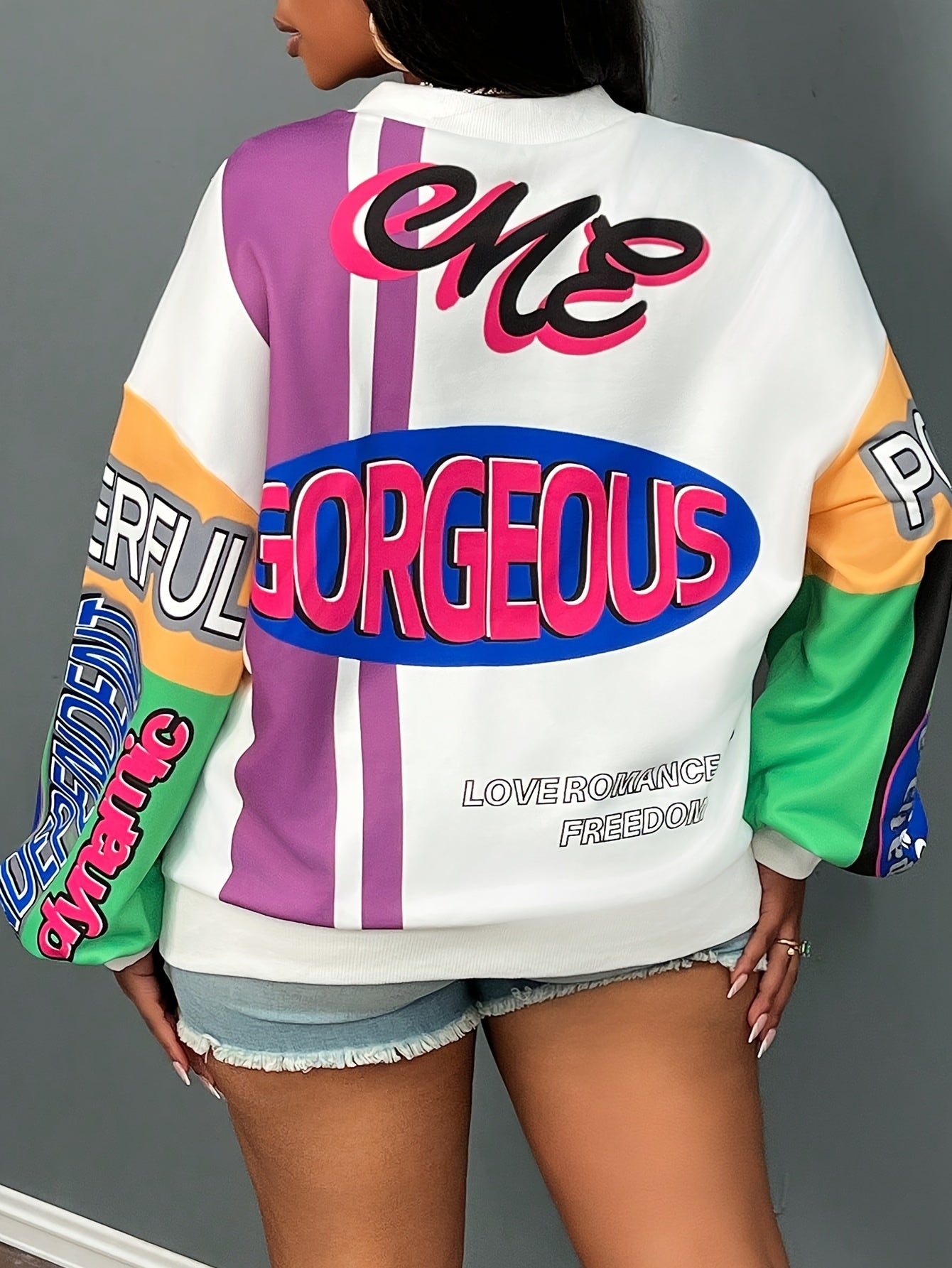 Удлинённая толстовка оверсайз для женщин plus size в стиле streetwear, повседневная толстовка