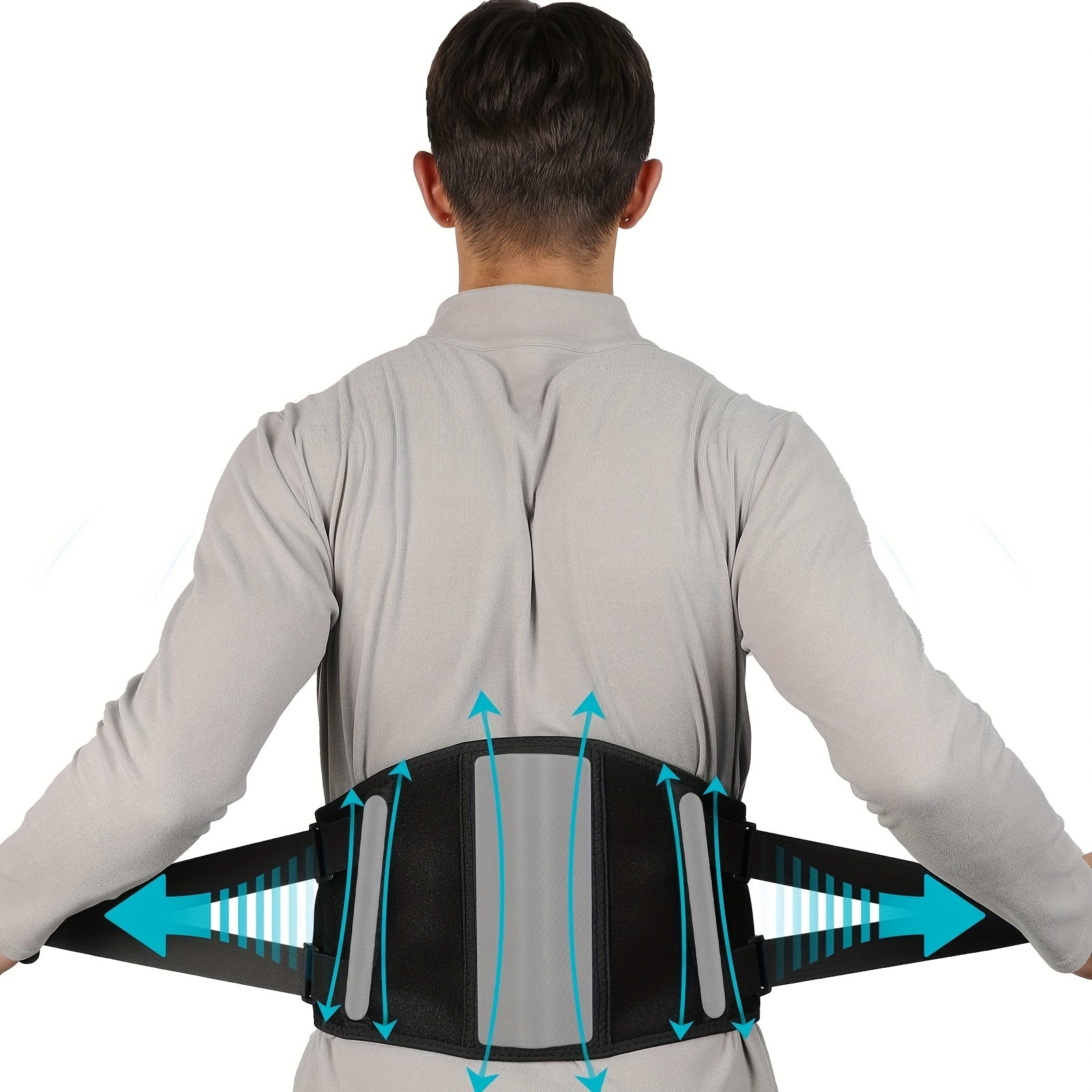 Cordless Heating Vibration Waist Massager with LED Touch Display Adjustable Temperature for Muscle Relaxation