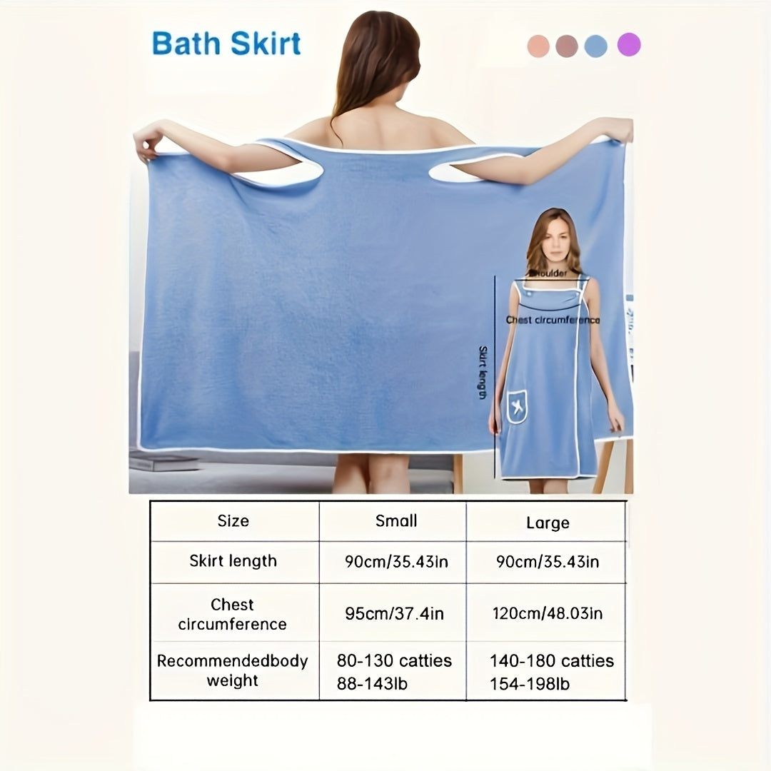 Soft Coral Fleece Bath Towel with Pockets Quick-Dry Absorbent Sauna Shower 80x130cm