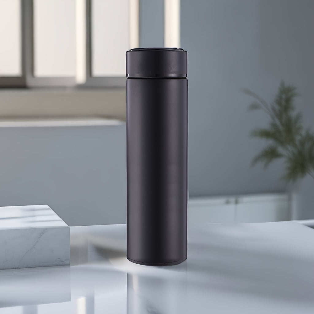 Stainless Steel Insulated Flask with Temperature Display 16.2oz Reusable Thermal Bottle for Sports and Travel