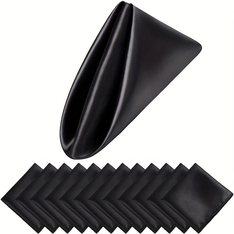 Square Satin Napkins Sets of 6 12 or 24 42.98cm Wedding Dinner Wrinkle-Resistant