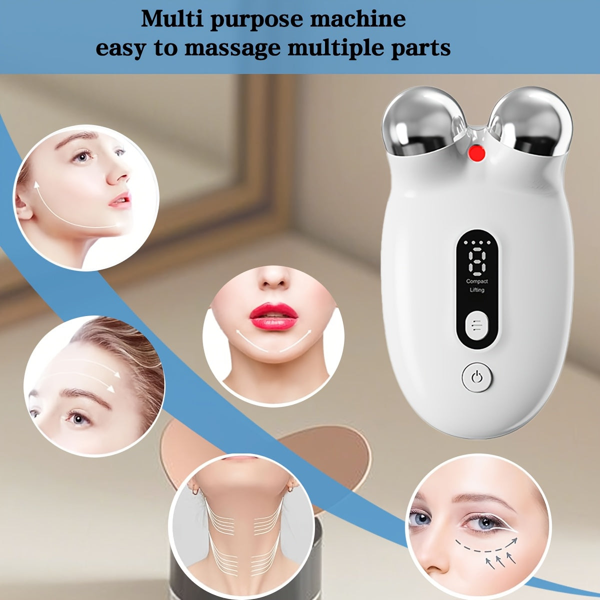 Face and Neck Massager with 3 Modes 9 Intensity Levels Rechargeable USB Device