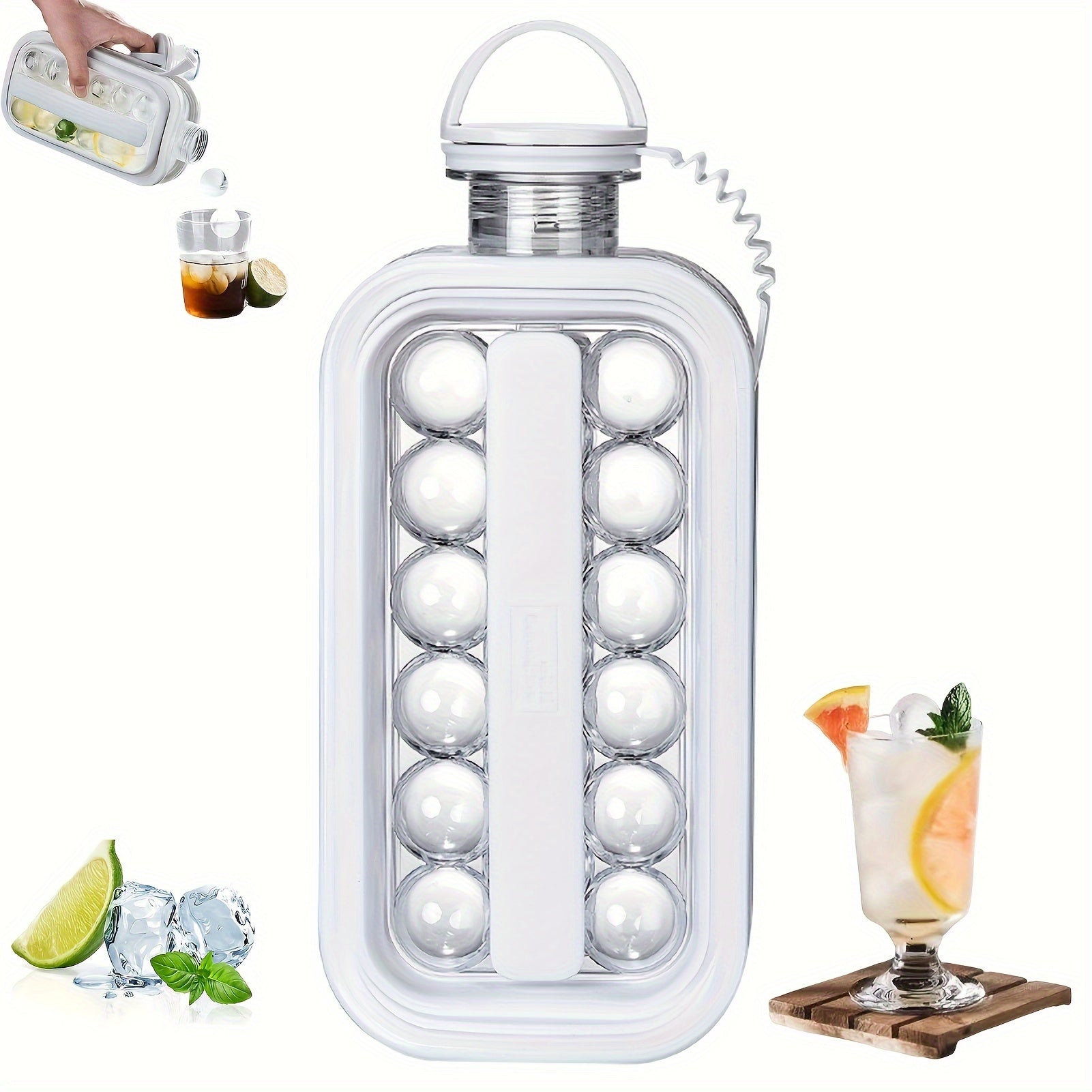 Portable Ice Maker and Cube Tray 17 Grids for Coffee and Juice Cooling