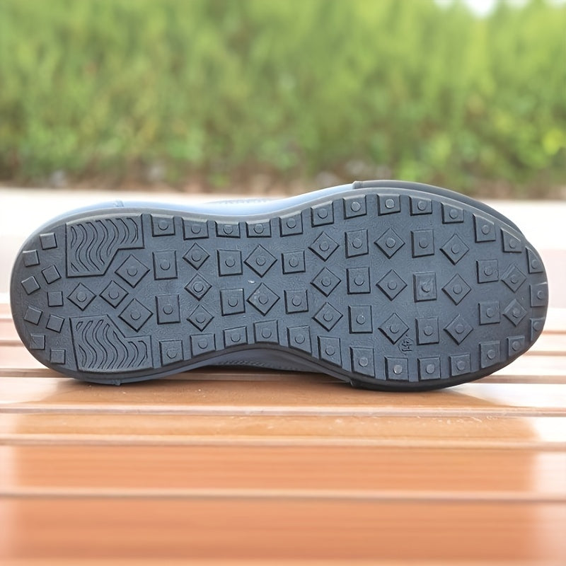 Men's White Mesh Athletic Sneakers with Rubber Sole and Gold Accents